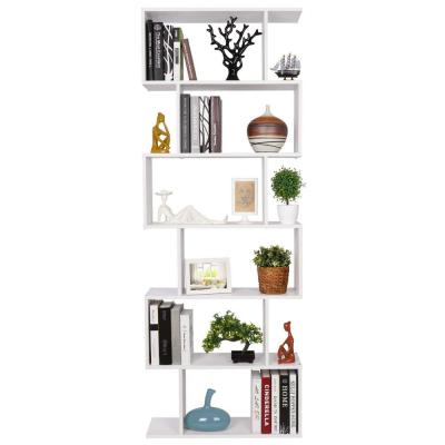 China Modern Storage 6 Tier S Shape Bookcase Wall Shelf Ladder Shelf for sale