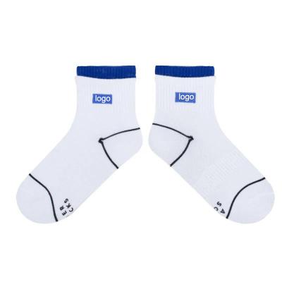 China QUICK DRY white sporty custom jacquard low cut 100 cotton spandex quarter socks thongs sport quarter socks with own logo for sale