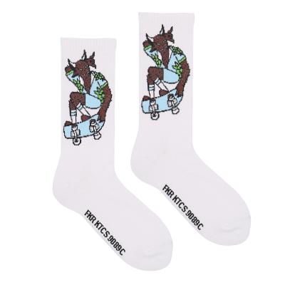 China Skateboarding Socks Cotton Devil Sports Logo Sports Men Dress Socks QUICK DRY White Simple Custom Made Custom Made Skateboarding Socks for sale