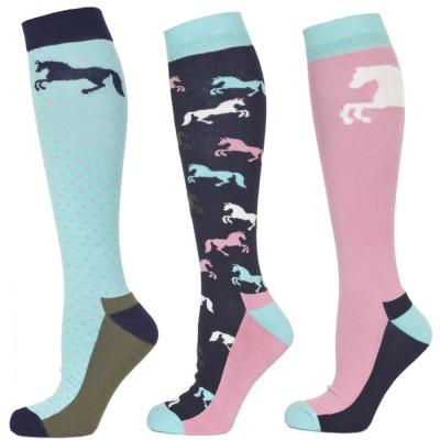 China Custom Made Equestrian Sports Knee High Cotton Yarn Socks Comfortable Long Stockings Combed Socks for sale