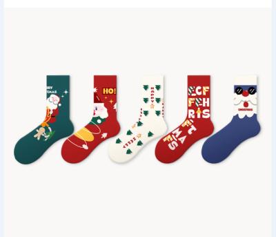 China High Quality QUICK DRY funny socks for men women custom crew socks 100% cotton fun woman logo cartoon christmas socks for sale