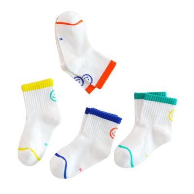 China Little girls /boys fancy sporty cute crew socks cotton ribbed white school socks 2021 summer gift thin newborn baby socks for sale