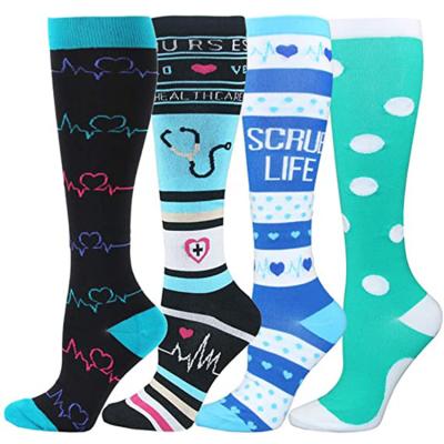 China QUICK DRY nylon spandex polyester thongs high knee high socks 100% cotton compression sock sky blue custom made for sale