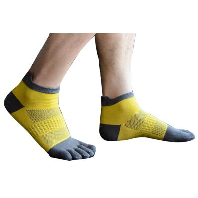 China Outdoor Hiking Men's Breathable Terry Bottom Combed Marathon Breathable Five-Finger Running Cotton Socks Non-slip Sports Socks for sale