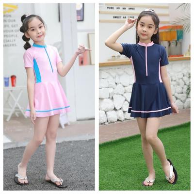 China 3-8 Years Baby Beach Swimwear Baby Girl Swimwear Dress Girl Swimsuit Breathable Short Sleeve Swimsuit Children Swimwear for sale