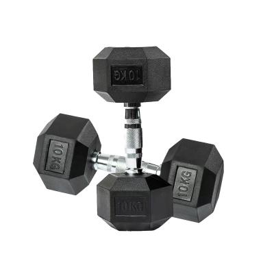 China 10 Kg Gym Dumbbell Weight Hexagonal Hex Dumbbell Weight Equipment Dumbbell Plated Free Book Exercise for sale