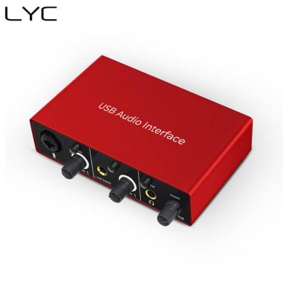 China LYC Mini Adjustable Audio Mixer External USB Live Recording Sound Card AR001A Professional Audio Interface for sale