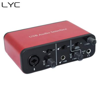 China High quality support 48V power microphone studio sound card price usb m audio interface phantom sound card AR005 for sale