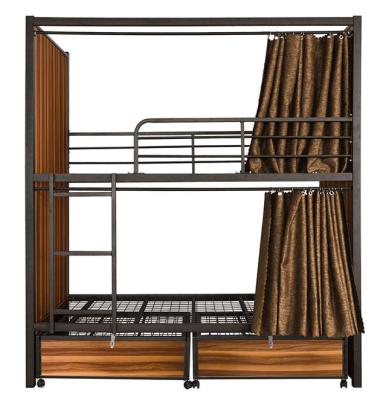 China Modern Hostel Furniture Iron Bed Hotel And Bedroom Furniture Loft Capsules Bunk Bed With Drawers for sale