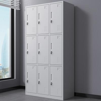 China Chinese Hot Sale 9 Doors Metal Adjustable Steel Locker Wardrobe Steel Locker Cabinet (Size) for sale