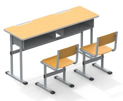 China Adjust Height Wooden Cheap School Desk And Chair Study Adjustable Classroom Desk And Chair for sale