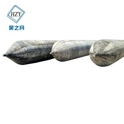 China Natural Rubber Cloth And Rope Pneumatic Rubber Airbag Cylindrical Balloon Shaped For Underwater Lifting for sale