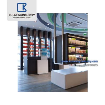 China Retail Store Pharmacy Display Modern Medical Store Layout Pharmacy Shop Counter Counter Interior Furniture for sale