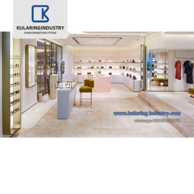 China 2022 new arrival retail store ladies handbag display showcase kiosk, handbag store design and decoration for retail store display for sale