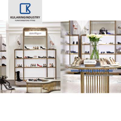 China Fashion Customized Modern Retail Store Shoe Store Furniture Shoe Store Display Racks Custom Shoes Wall Display Stand for sale