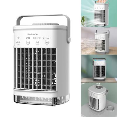 China Mini Cool Fan New Multi Function Air Cooler Usb Air Conditioner Mist Water Humidifier Portable Mini Air Conditioner Fan Large Wind for sale