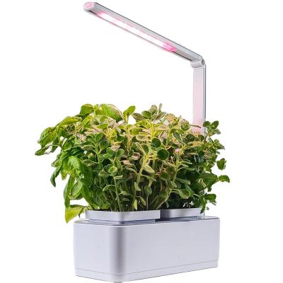 China Modern Desktop Jardineria Herb Garden Led Grow Light Kit Aeroponic Hydroponic Grow System Europe Self Watering Smart Indoor Plant Pot for sale