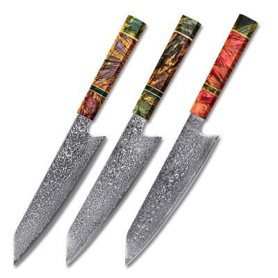 China Sustainable One Unique Wood Handle Chefs Professional 8 Inch Japanese Kitchen Damascus Knife for sale