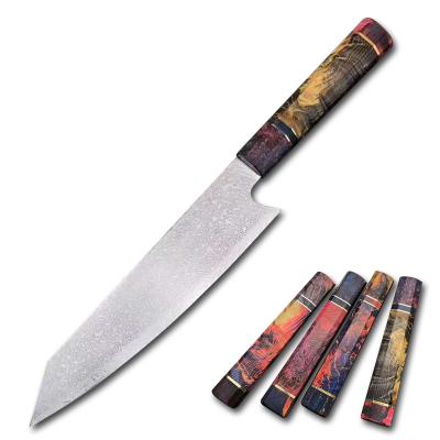 China Wholesale 8 Inch Sustainable Kitchen VG10 Damascus Wooden Handle Gyuto Knife for sale