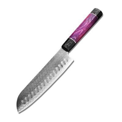 China 2020 Professional 7 Inch Viable 67 Layers Santoku Knife Damascus for sale