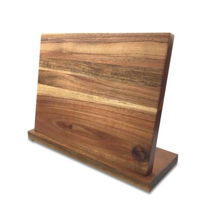 China Viable Wholesale Acacia Wood Magnetic Holder Knife Block for sale