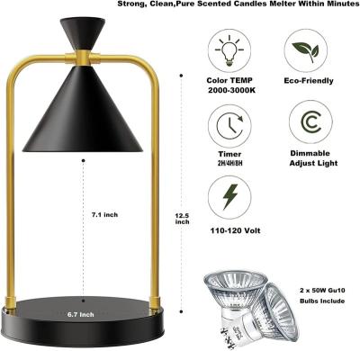 China Warmer Rheostat Table Candle Glow Lamp Modern Design Fragrance Lamp For Jar Candles for sale