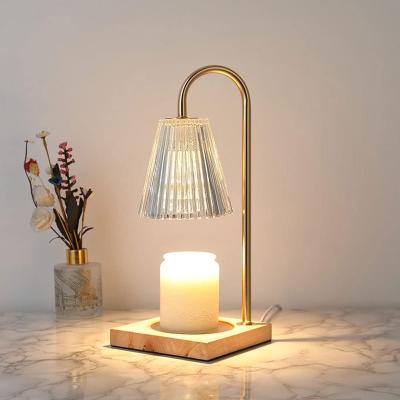 China Glass Fragrance Table Lamp Candle Melter Lamp with Timer for Jar Candle Dimmable Candle Warmer Lamp for sale