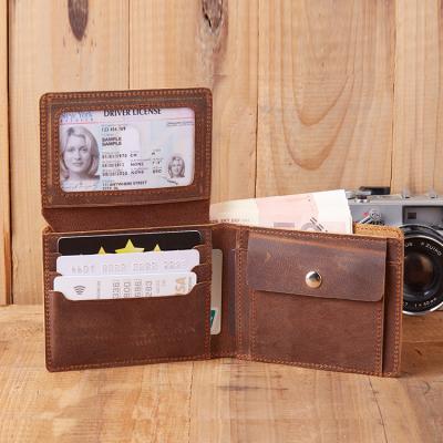 China Row Edges Crazy Horse Leather Men Leather Wallet Original Leather Wallets For Men for sale