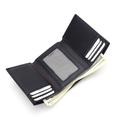 China RFID Leather Wallet Men Customize And Wholesale Triple Folded Men's Wallet for sale