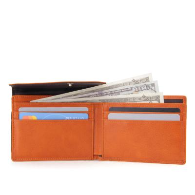 China OEM RFID Waxy Full Grain Leather Wallet Men RFID Blocking Wallet New for sale