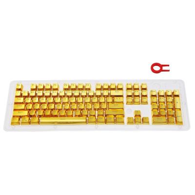 China Anti-ghosting E-Yooso injection metal color double shot keycap 104 keys with removal key tool for sale