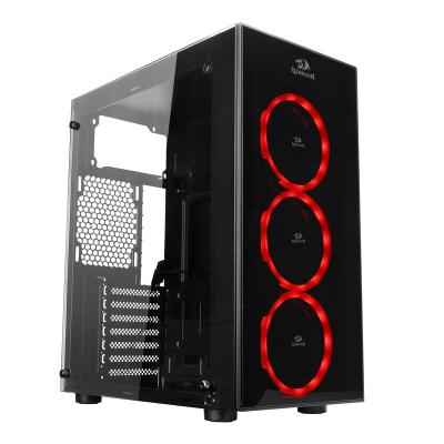 China With Power Supply Redragon GC-605 ATX USB Color Fan Glass Display Gaming PC Case for sale