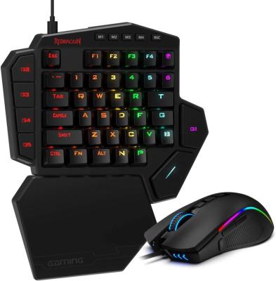 China For Game Redragon K585-BA RGB One Handed Mechanical Numeric Keypad and 5000DPI Wired Gaming Mouse Combo for sale