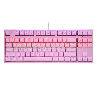 China Plug and Play BT-815 Wired Red Backlit Mechanical Keyboard 87 Key Gaming LED Switches Mechanical Keyboard for sale