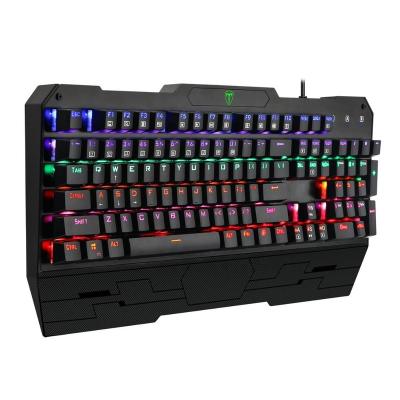 China Plug and Play T-Dagger RGB LED Backlit Chroma 104 Keys Wired Mechanical Gaming Keyboard with Wrist Rest for sale