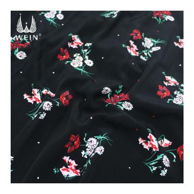 China Anti-static B10 no moq 120gsm koshibo polyester high quality floral printed woven fabric in stock for dress for sale