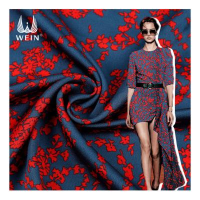 China WI-E05 High Fashion Stretch Polyester Printed Bubble Texture Fabric In Stock For Making Fabric for sale