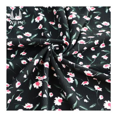 China WI-D03 Stock Woven Stretch Floral Bubble Chiffon Printing Fabric For Dress And Scarf for sale