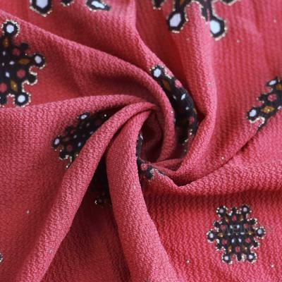 China Cheap Woven Stretch Sportswear Material Polyester Bubble Chiffon Fabric Print Design Fabric For Garment for sale