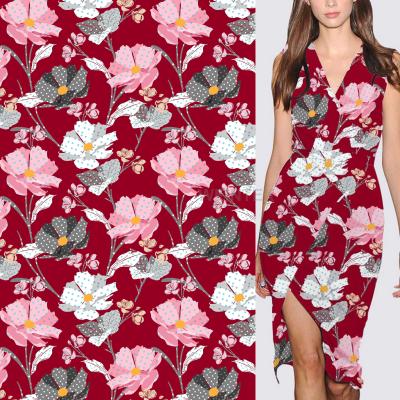 China WI-B06-SM063 Anti-Static Digital Printing Breathable 100% Polyester Flaw Crepe Fabric For Garment for sale