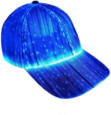 China COMMON DJ Luminous Hat Unisex LED Baseball Cap 7 Colors Glow Hat Light Up Fiber Optic LED Glowing Hats for sale