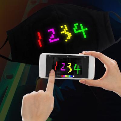 China Color Changing Music Party Christmas Halloween Light Up Programmable App Controlled LED Message Display Mask for sale