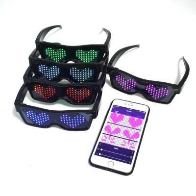 China Instant Funny Praise Lead Glasses Display Led Sunglasses USB Led Eye Glasses for sale