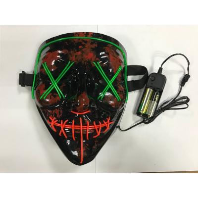 China Wholesale V-Word Wholesome V-Word Revenge Mask Purge EL Activted Halloween Party Luminous Mask Running Tool LED Mask for sale