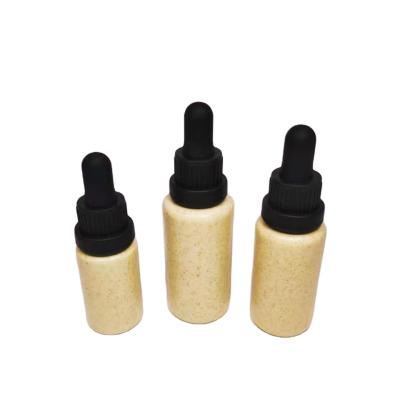 China Biodegradable Dropper 15ml 25ml 35ml Wheat Straw Essential Oil Dropper Bottle Packaging for sale