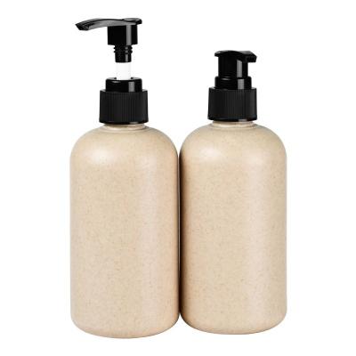 China For Personal Care Custom100ml 250ml 300ml 400ml 500ml Biodegradable Empty Wheat Straw Hair Conditioner Shampoo Bottle With Lotion Dispenser Pump for sale