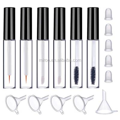 China Mascara Packet 120pcs/lot 10ml PETG Eyelash Cream Lip Gloss Tube Mascara Packaging Wand With Black Lids for sale