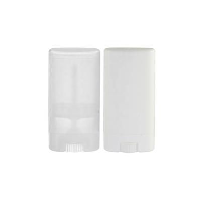 China 15ml 0.5oz Clear Black White Lip Cream Empty Twist Up Oval Lip Balm Tube Deodorant Container for sale