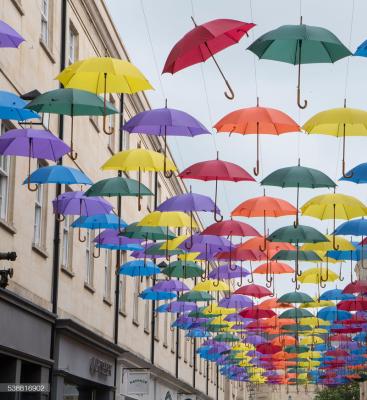 China Factory Sale Traditional Multicolor Upright Umbrella For Street Decoration Hanging Umbrella for sale