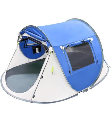 China 4-6 Person Noise UV-Resistant Camping Tent With Windows Doors To Expand Beach for sale